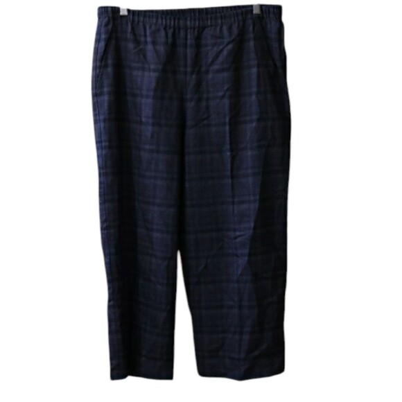 Eileen Fisher Plaid Pull On Wool Pants Medium - Picture 1 of 12